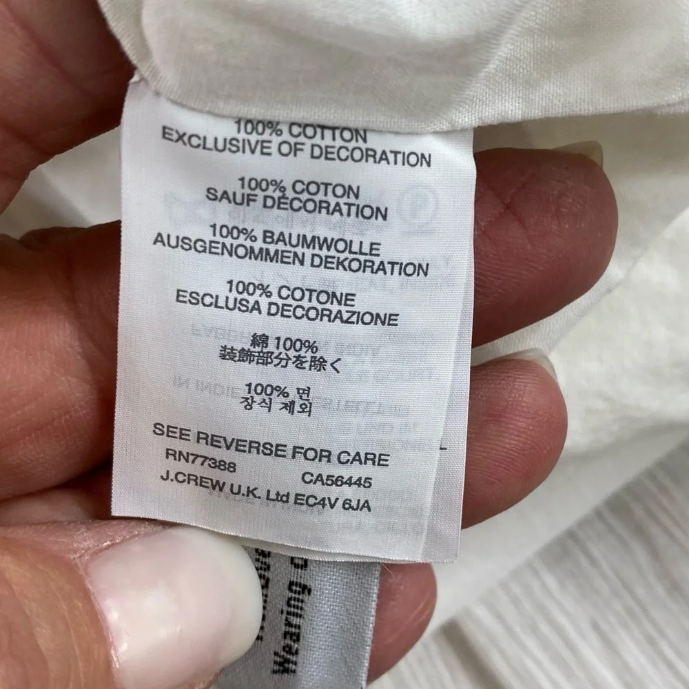 J. Crew White Mini Skirt with Black Embroidery